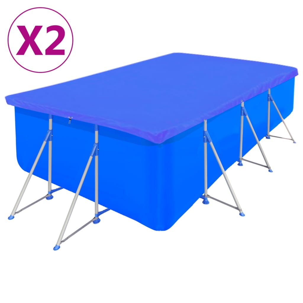 VIDAXL -Schwimmbad Abdeckungen 2 pc rechteckig 90 g m² 394x207 cm pe