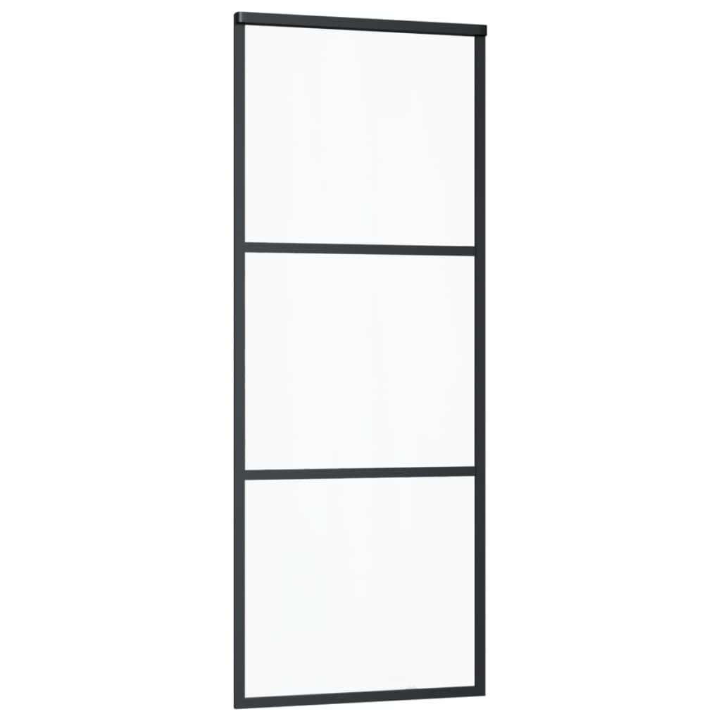 VidaXL Schuifdeur met beslag 76x205 cm aluminium en ESG-glas