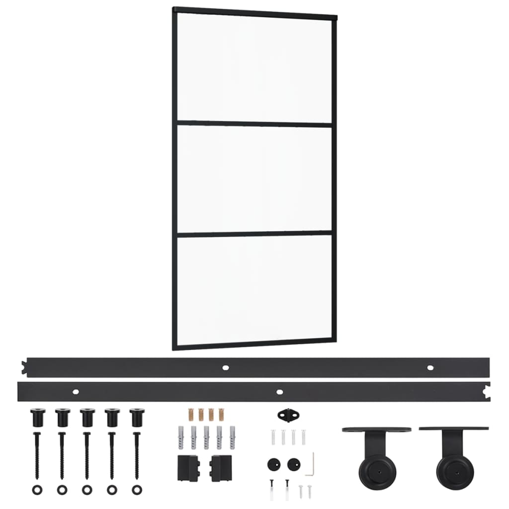 Vidaxl -Schiebetür mit Teig 102x205 cm Aluminium und ESG -Glas