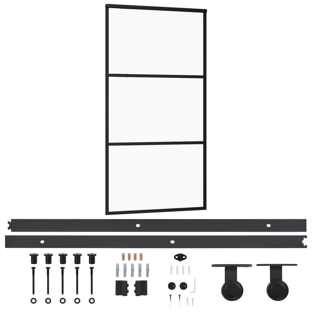 Porta scorrevole Vidaxl con pastella 102x205 cm di alluminio e vetro ESG