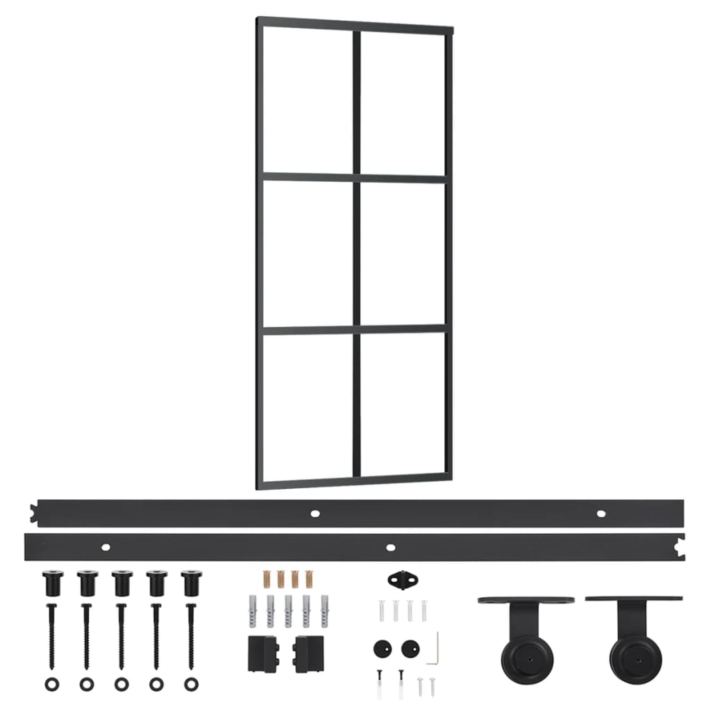 Przesuwane drzwi vidaxl z ciastem 90x205 cm aluminium i szkło ESG