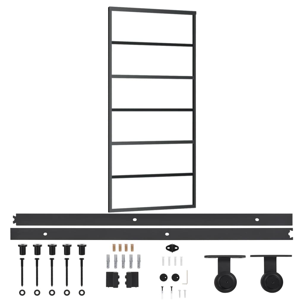 Vidaxl skydedør med dej 90x205 cm aluminium og ESG -glas