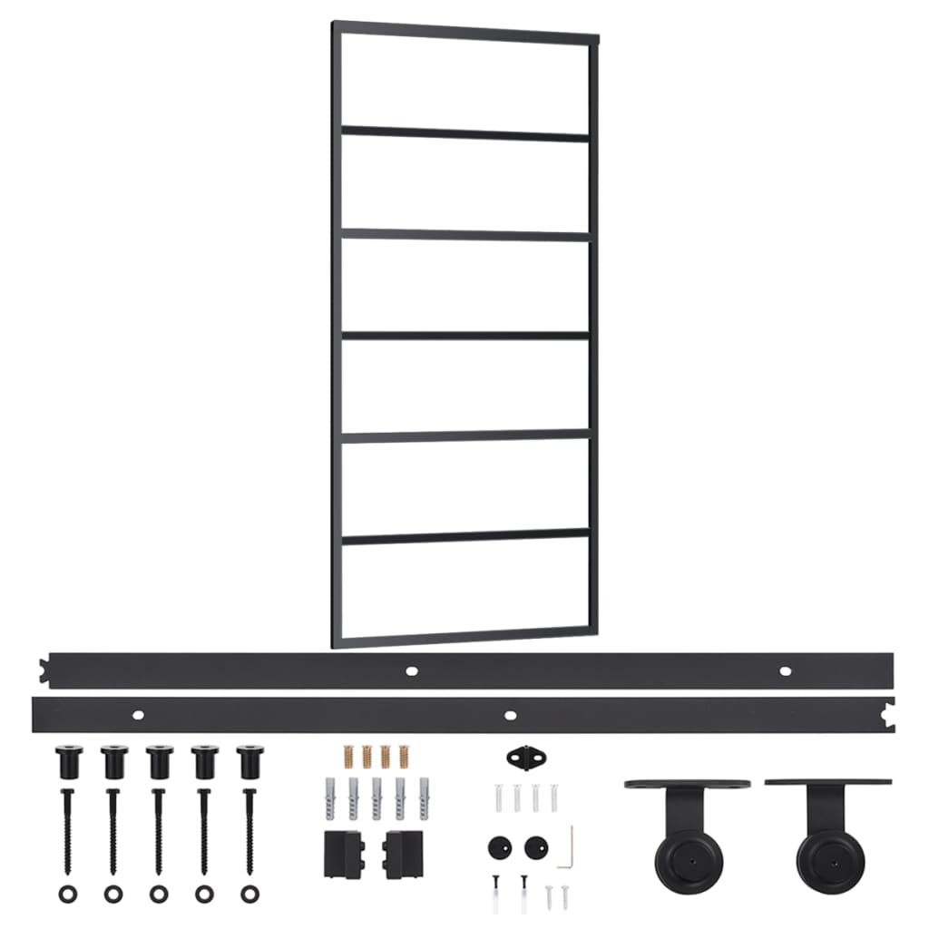 Vidaxl -Schiebetür mit Teig 90x205 cm Aluminium und ESG -Glas