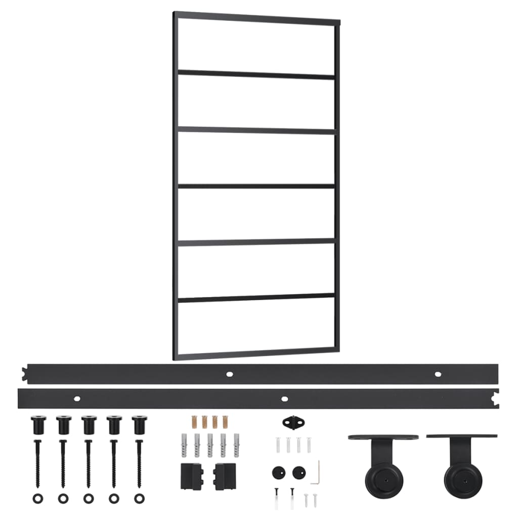 VidaXL sliding door with batter 102x205 cm aluminum and ESG glass