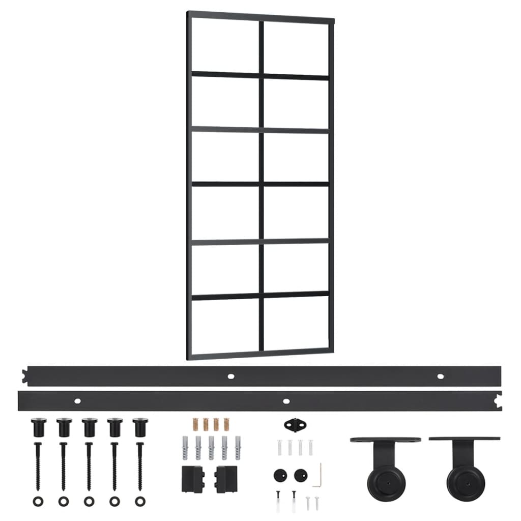 Porte coulissante Vidaxl avec pâte 90x205 cm en aluminium et verre ESG