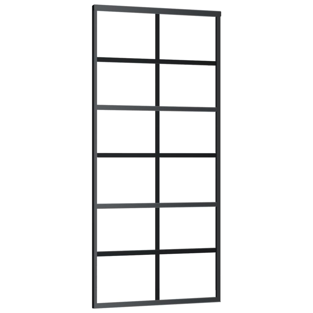 VidaXL Schuifdeur met beslag 90x205 cm aluminium en ESG-glas