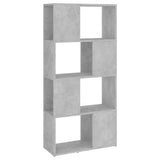 Vidaxl boekenkast kamerscherm 60x24x124,5 cm betongrijs