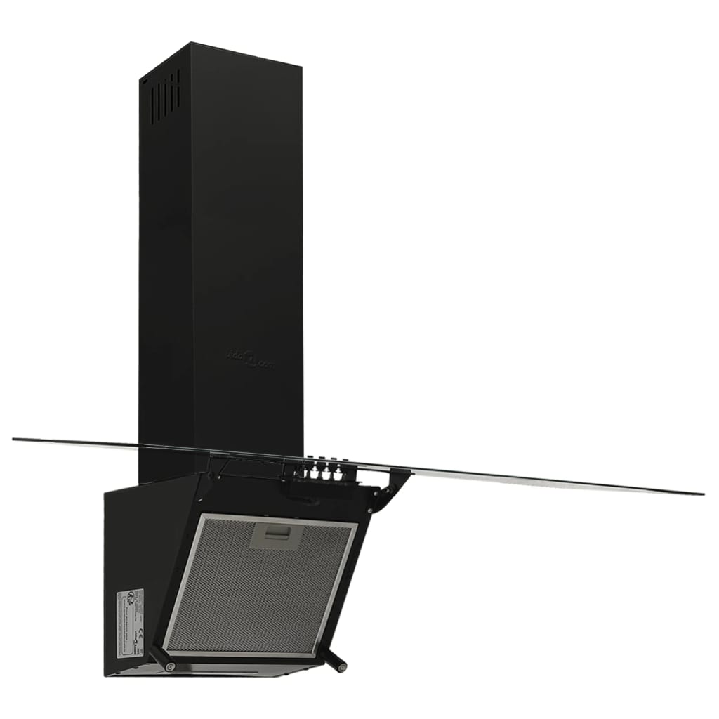 Vidaxl Wandextraktionshaube 90 cm Stahl und geschmittertes Glas schwarz