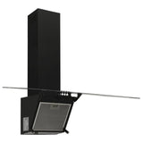Vidaxl Wandextraktionshaube 90 cm Stahl und geschmittertes Glas schwarz