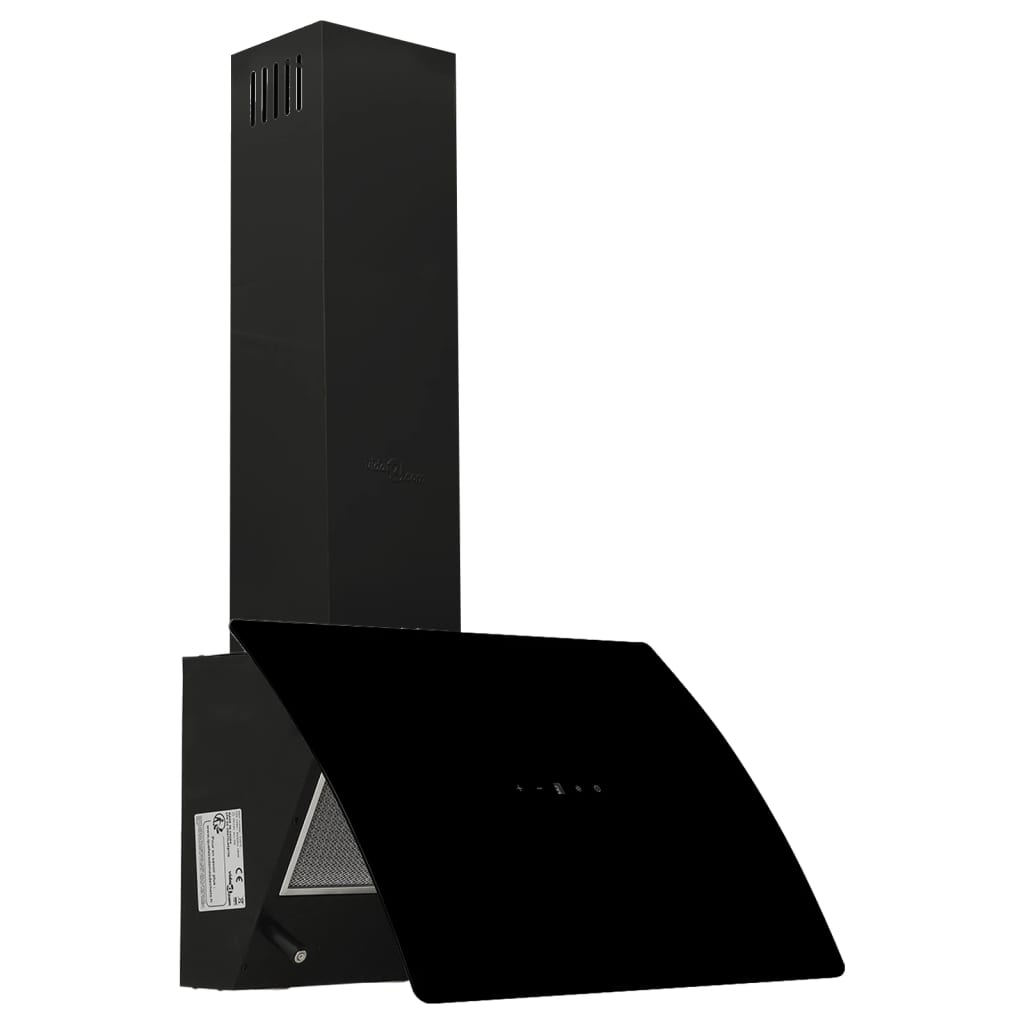 Vidaxl Capucha extractor de pared de 60 cm de acero y vidrio templado negro