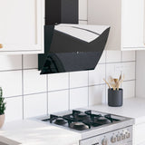 Vidaxl Capucha extractor de pared de 60 cm de acero y vidrio templado negro