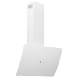 Capucha de extractor de pared Vidaxl 60 cm de acero y vidrio templado blanco