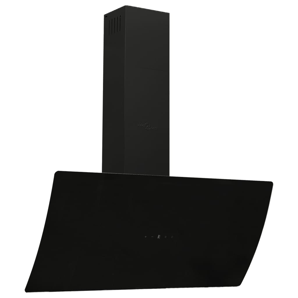 Vidaxl Wandextraktionshaube 90 cm Stahl und geschmittertes Glas schwarz