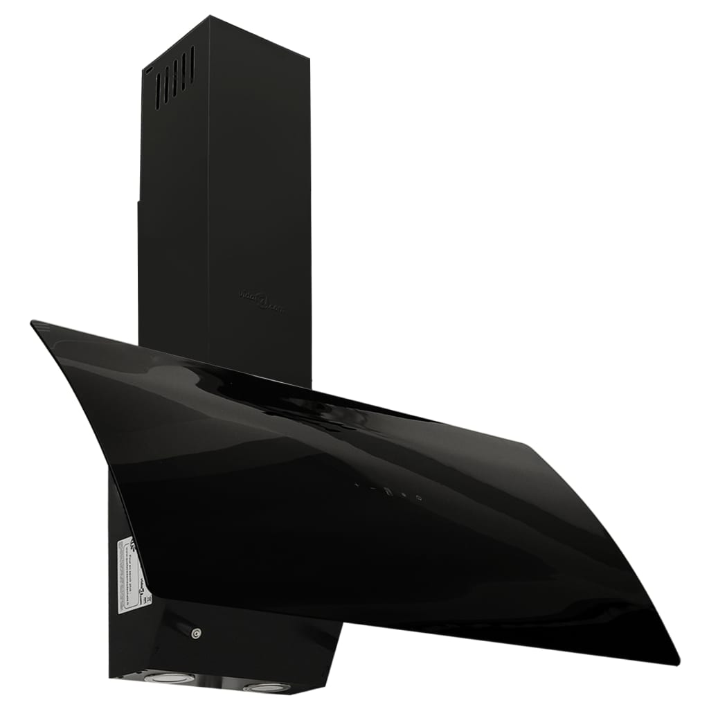 Vidaxl Wall extractor hood 90 cm steel and tempered glass black