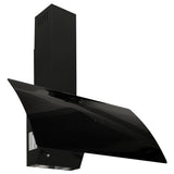 Vidaxl Wandextraktionshaube 90 cm Stahl und geschmittertes Glas schwarz