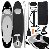 Vidaxl Stand Up Paddleboard Set gonfiabile 300x76x10 cm nero