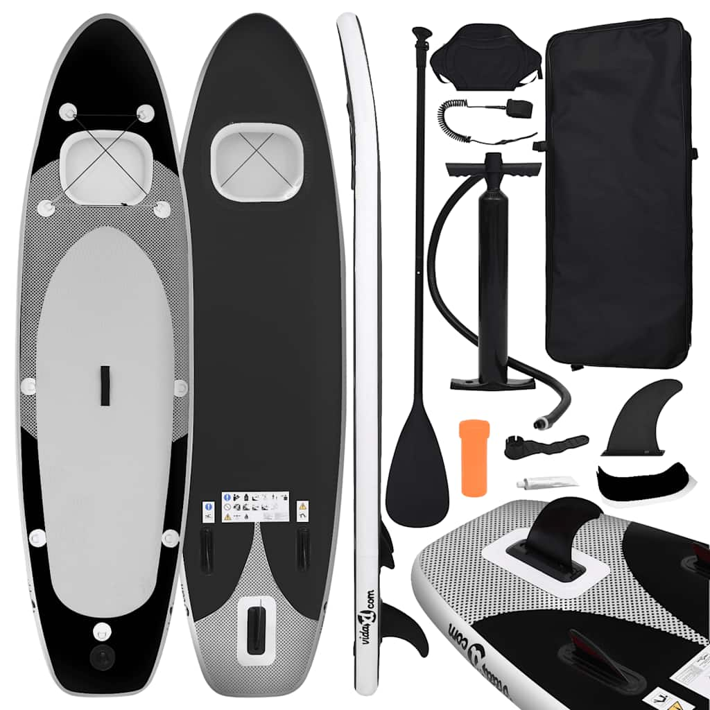 Vidaxl Stand Up Paddleboard Set Inflable 330x76x10 cm negro