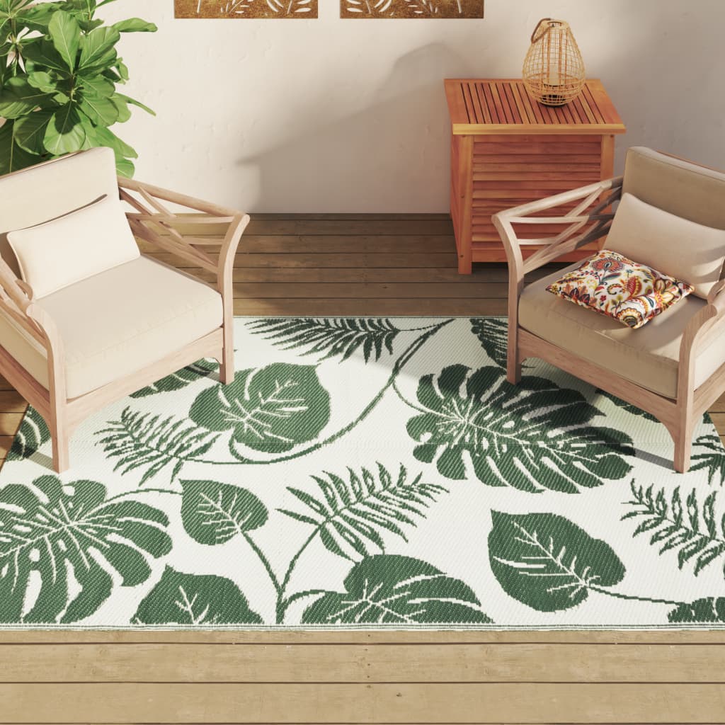 Vidaxl außerhalb des Teppichs 140x200 cm Polypropengrün
