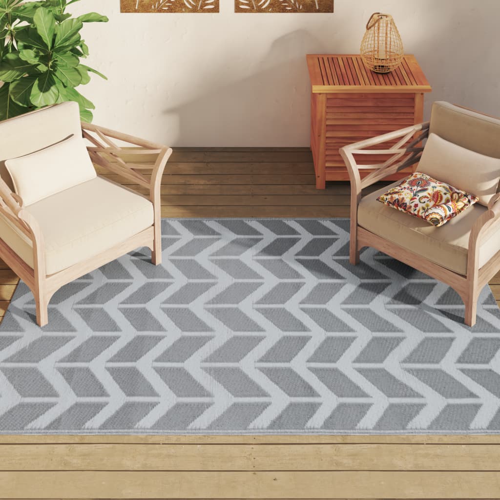 VidaXL outside rug 140x200 cm polypropene gray