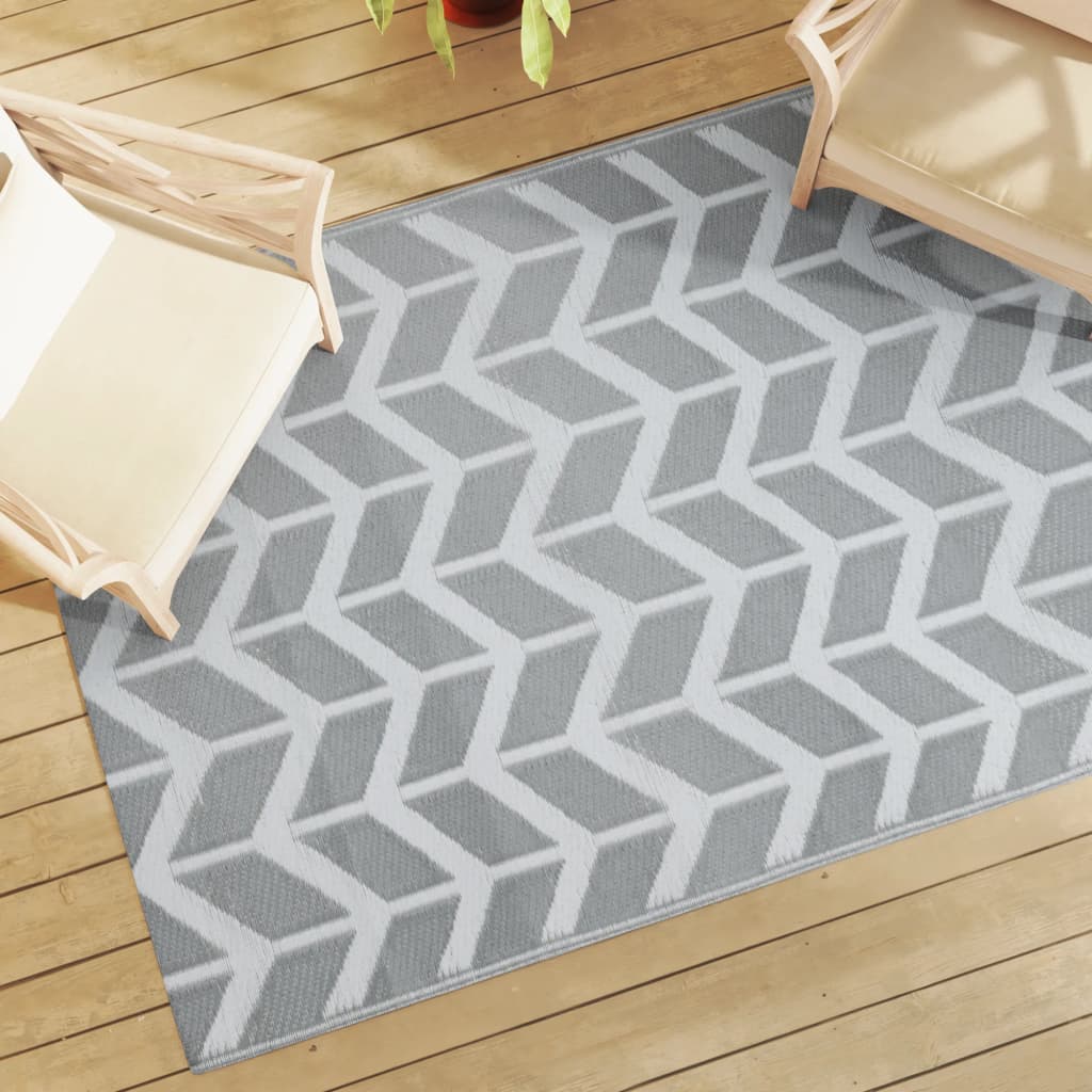 VidaXL outside rug 140x200 cm polypropene gray