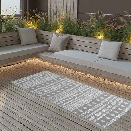 Vidaxl Außen Teppich Arakil 80x150 cm Polypropengrau