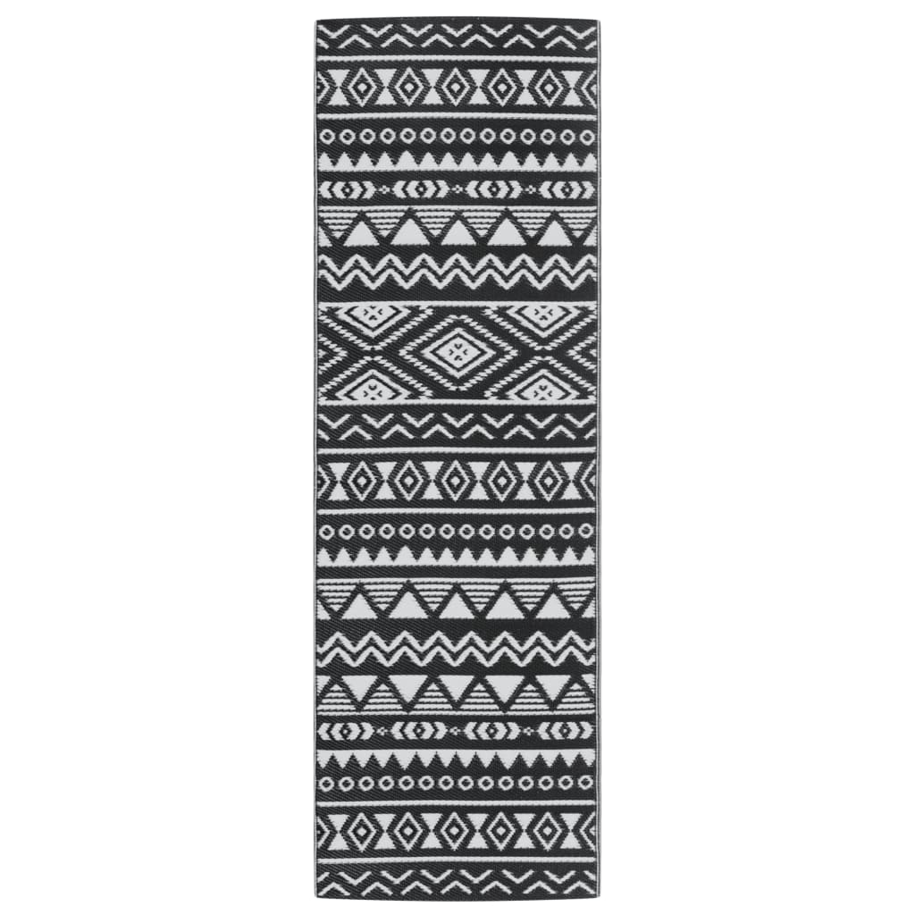 Vidaxl außerhalb des Teppichs 80x250 cm Polypropen Schwarz