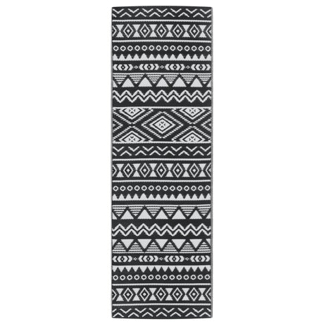 Vidaxl außerhalb des Teppichs 80x250 cm Polypropen Schwarz