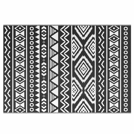 Vidaxl außerhalb des Teppichs Arakil 160x230 cm Polypropen Schwarz