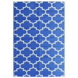 Vidaxl außerhalb des Teppichs Arakil 140x200 cm Polypropenblau
