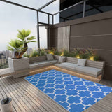 Vidaxl außerhalb des Teppichs Arakil 160x230 cm Polypropenblau