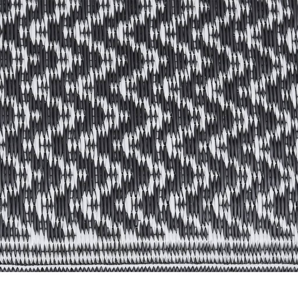 Vidaxl außerhalb des Teppichs Aakil 80x250 cm Polypropen Schwarz