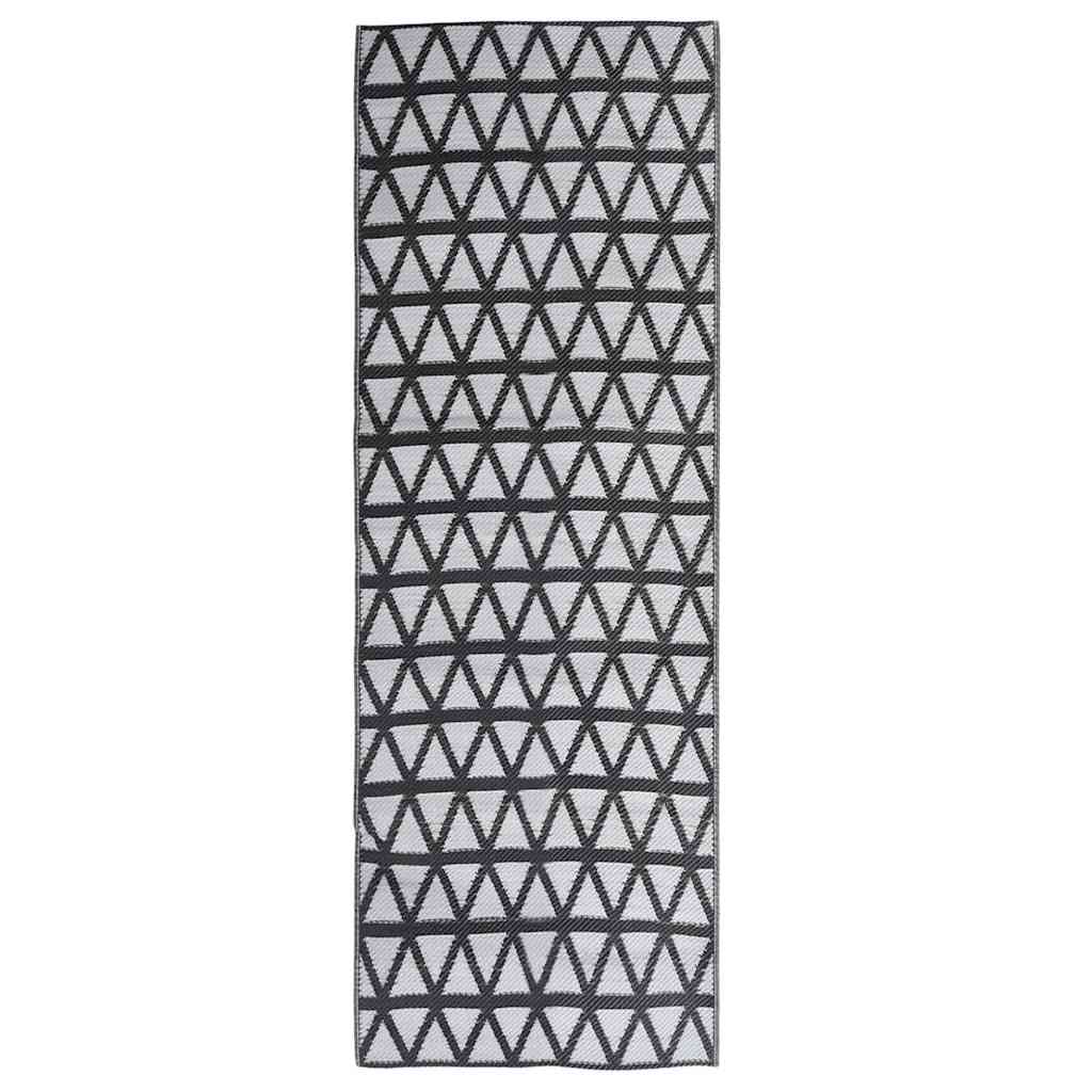 Vidaxl außerhalb des Teppichs Aakil 80x250 cm Polypropen Schwarz