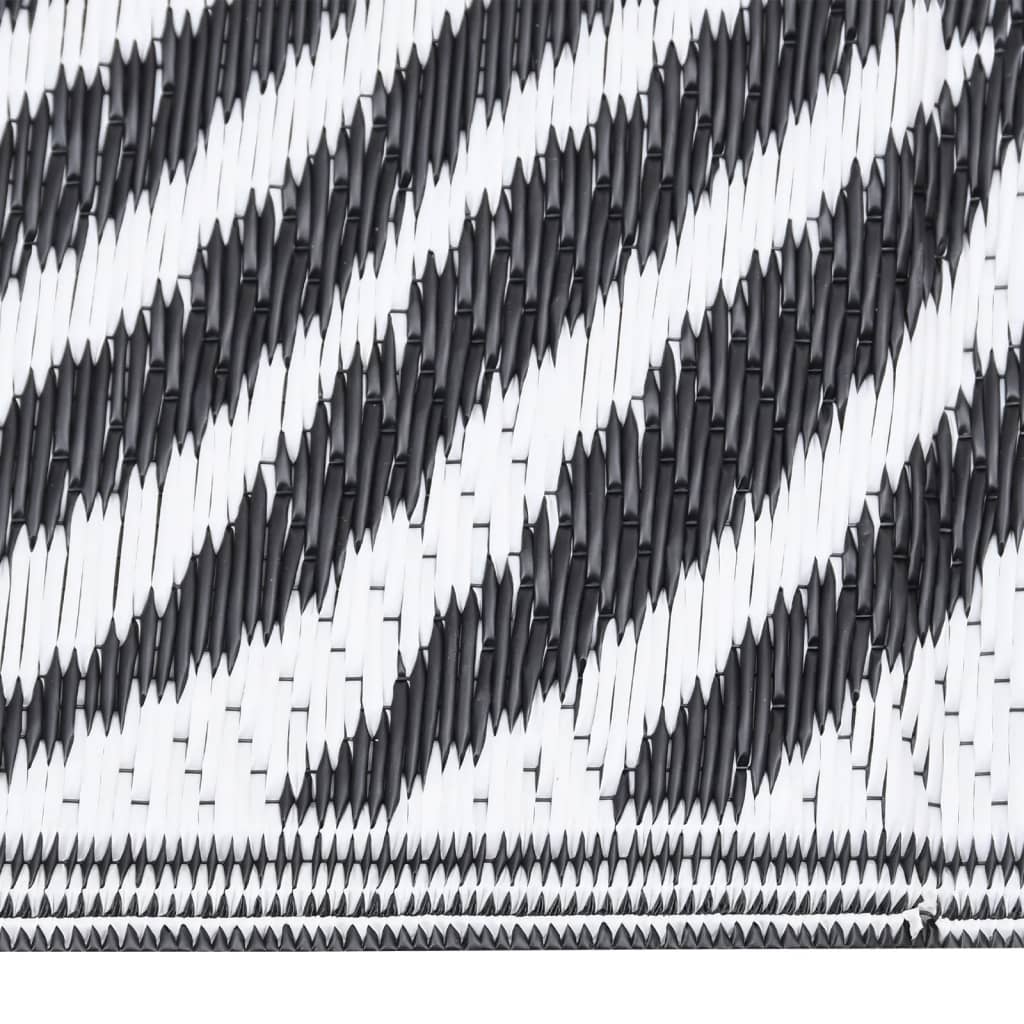 Vidaxl außerhalb des Teppichs Arakil 140x200 cm Polypropen Schwarz