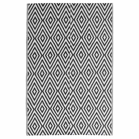 Vidaxl außerhalb des Teppichs Arakil 140x200 cm Polypropen Schwarz