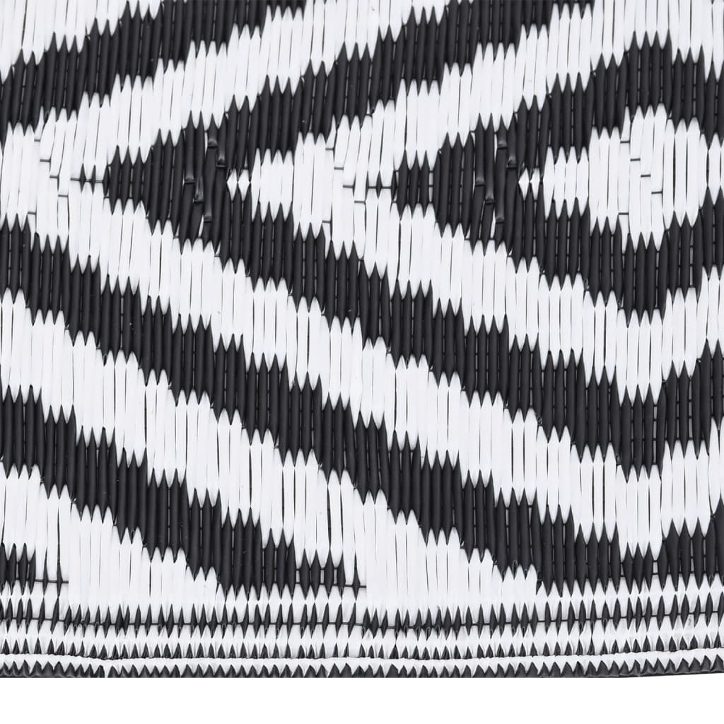 Vidaxl außerhalb des Teppichs Arakil 140x200 cm Polypropen Schwarz