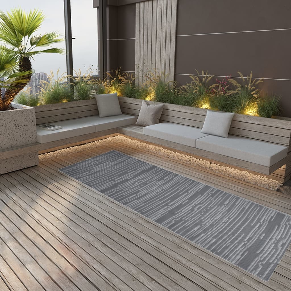 VIDAXL Outside Rug 80x250 cm Polypropen Anthrazit -gelöscht