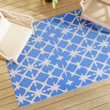 VidaXL outside rug 140x200 cm polypropene blue and white