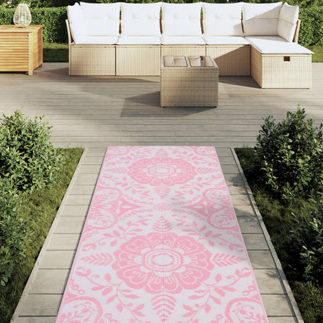 VIDAXL Outside Rug 80x250 cm Polypropen rosa