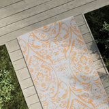 Vidaxl außerhalb des Teppichs Arakil 80x250 cm PP Orange und Weiß