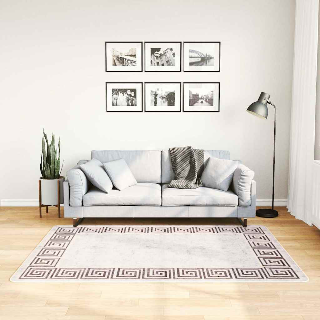 Vidaxl Teppich waschbarer Anti-Rutsch 120x180 cm Licht Beige