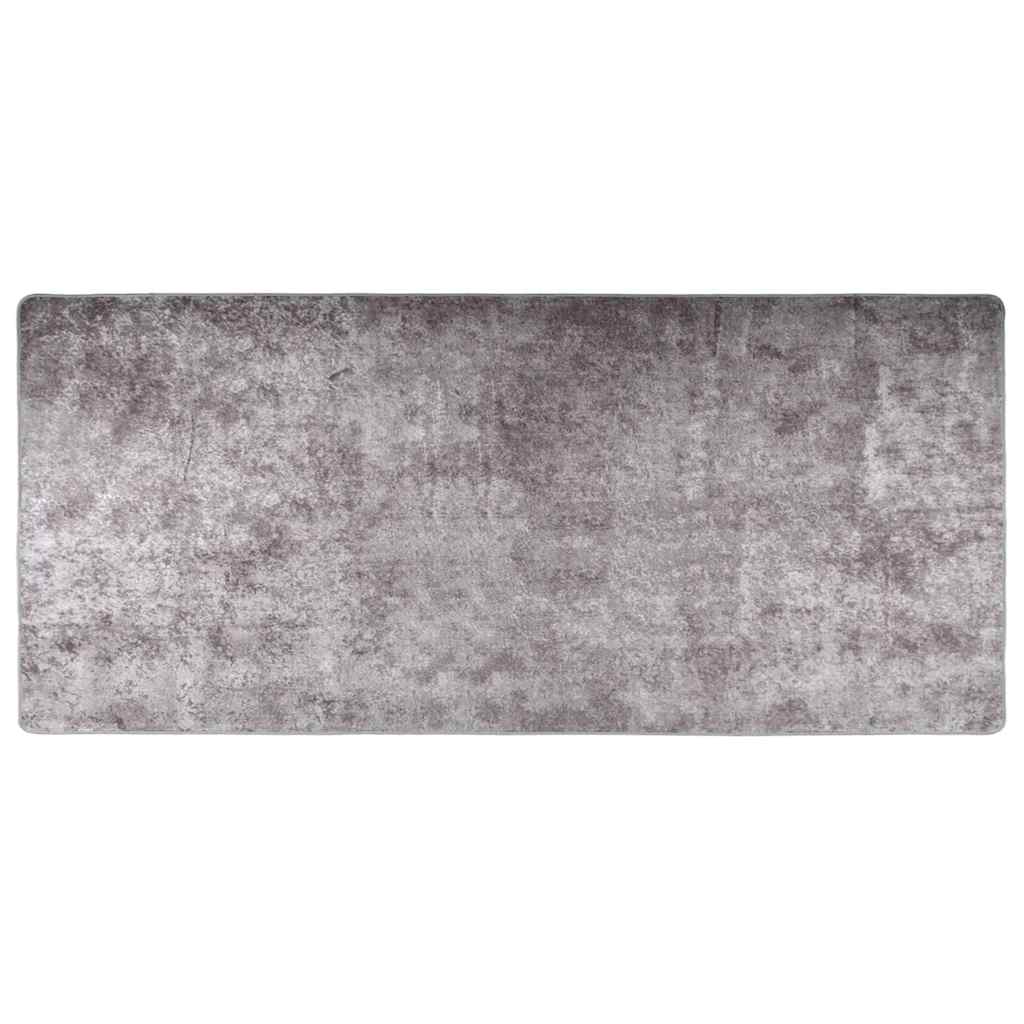Vidaxl Teppich waschbarer Anti-Rutsch 80x300 cm Grau