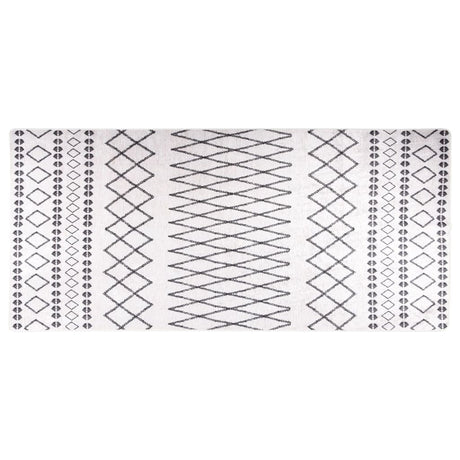 Vidaxx Teppich waschbar, rutschfest, 80 x 300 cm, Schwarz und Weiß