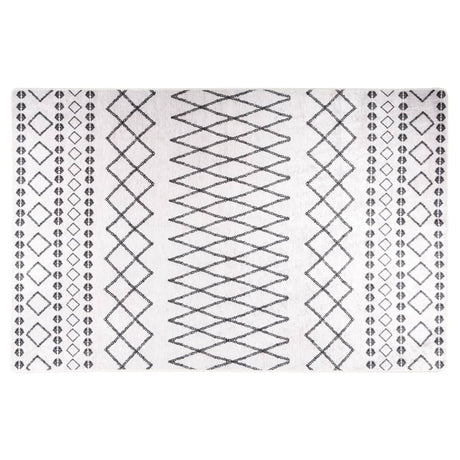 Vidaxl Teppich waschbarer Anti-Rutsch 160x230 cm Schwarz und Weiß