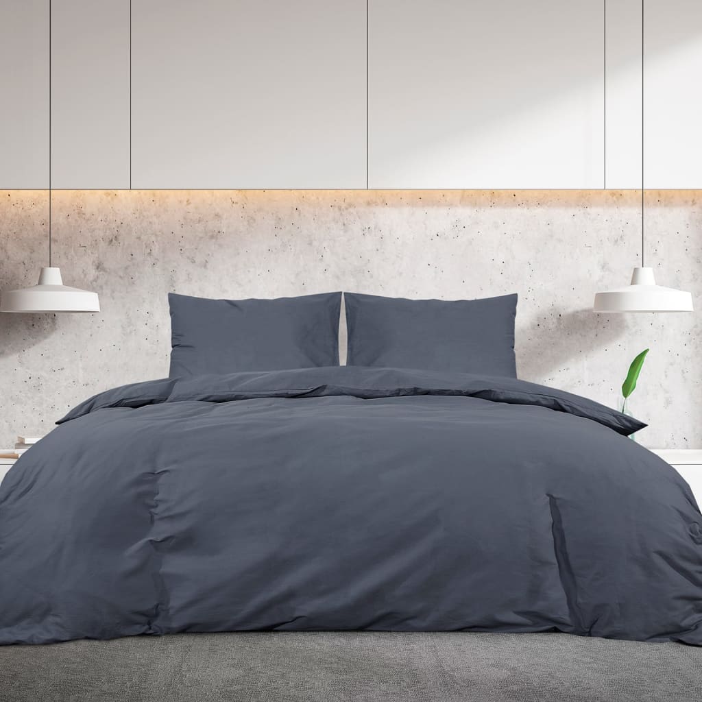 Vidaxl Duvet -Overlay -Set leichtes 240x200 cm Mikrofaser -Anthrazit