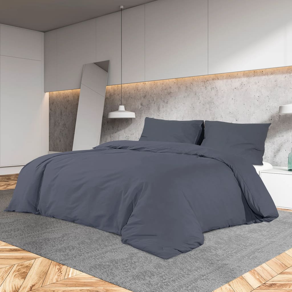 Vidaxl Duvet Overlay Set Leicht 135x200 cm Mikrofaser -Anthrazit