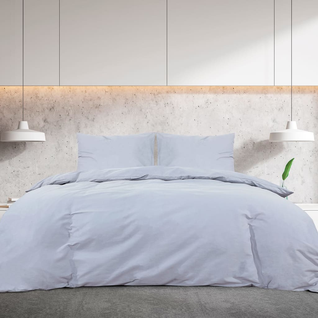 Vidaxl Duvet Overlay Set Leichtes Gewicht 200x200 cm Mikrofasergrau