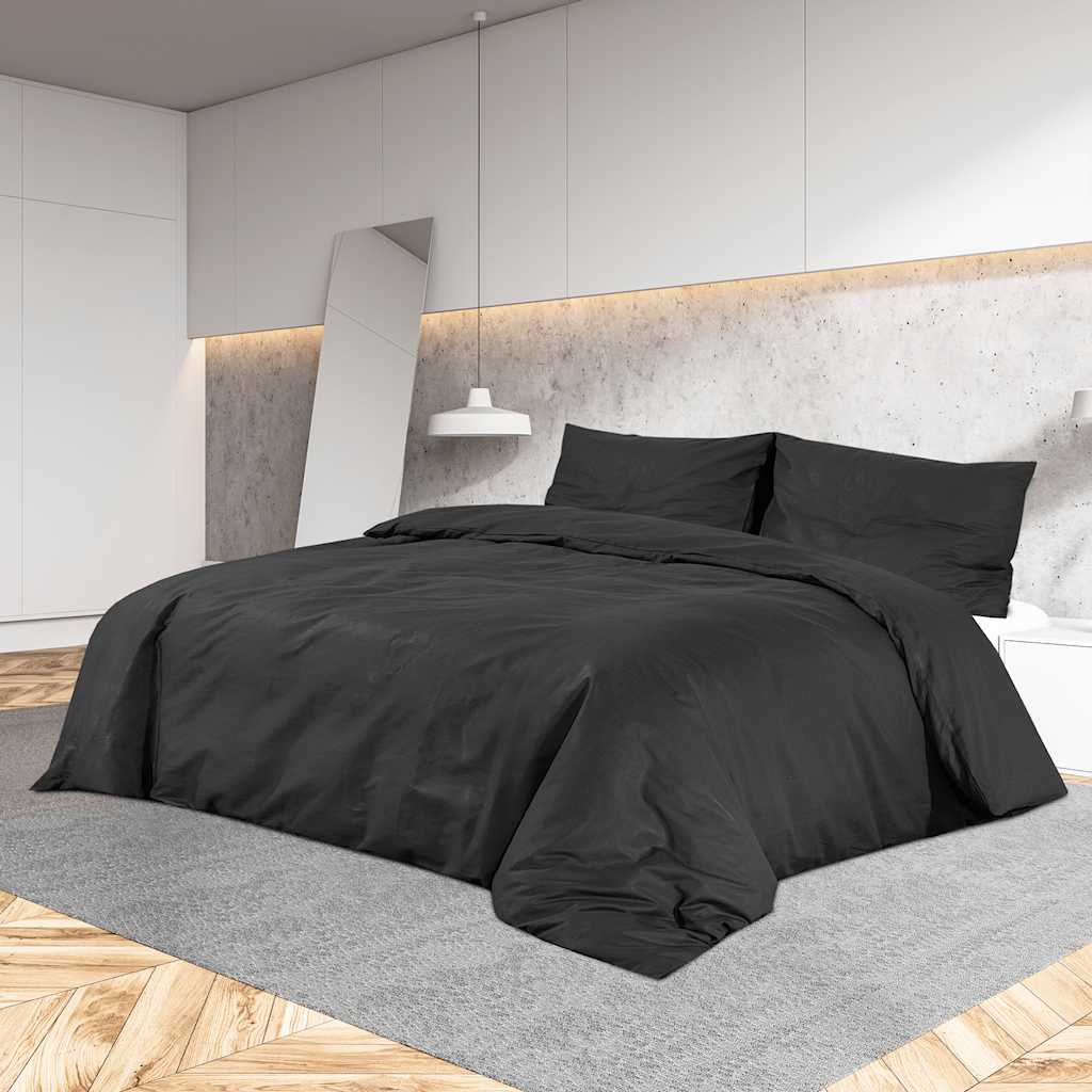Vidaxl Duvet Overlay Set Leicht 135x200 cm Mikrofaserschwarz