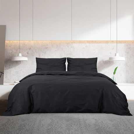 Vidaxl Duvet Overlay Set Leichtes Gewicht 200x200 cm Mikrofaserschwarz