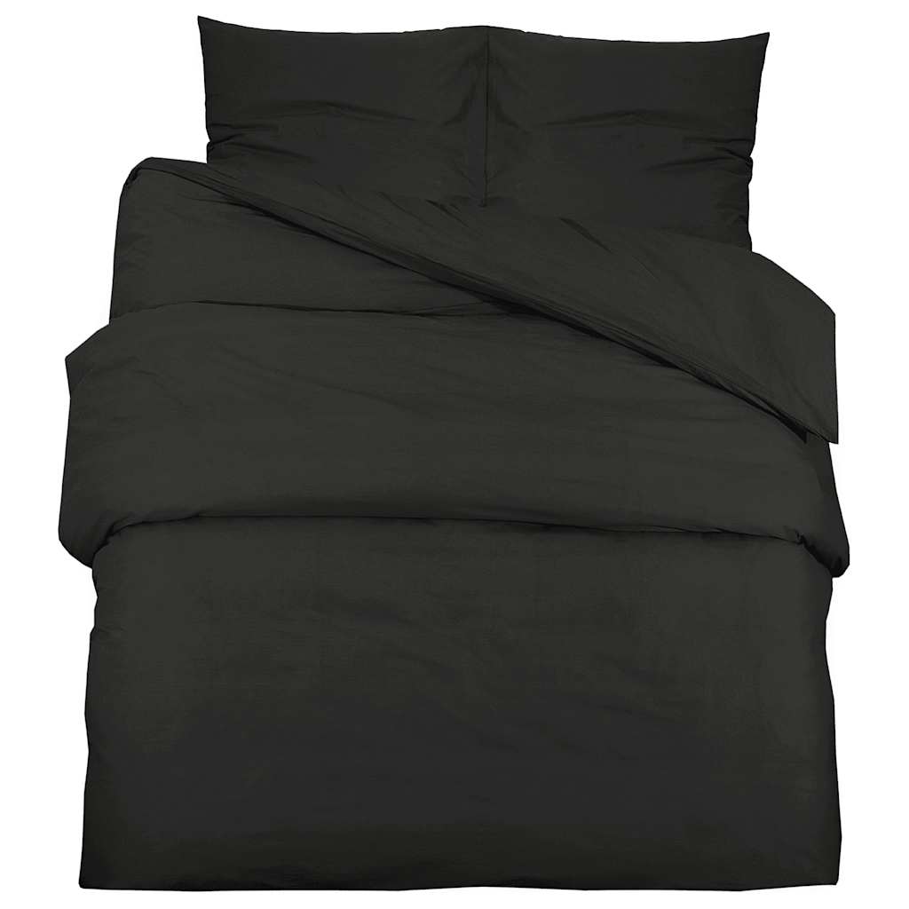 Vidaxl Duvet Overlay Set Leichtes Gewicht 200x220 cm Mikrofaserschwarz