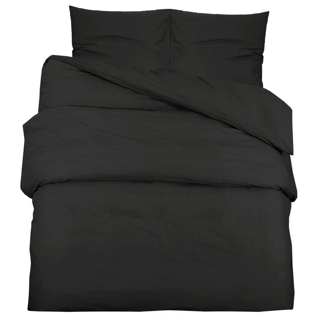 Vidaxx Bettbezug-Set leicht 200x200 cm Mikrofaser schwarz